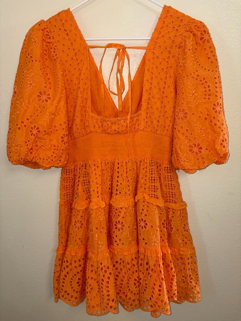 Cynthia Rowley Orange Embroidered Vaca Mini Dress - Picture 2 of 6
